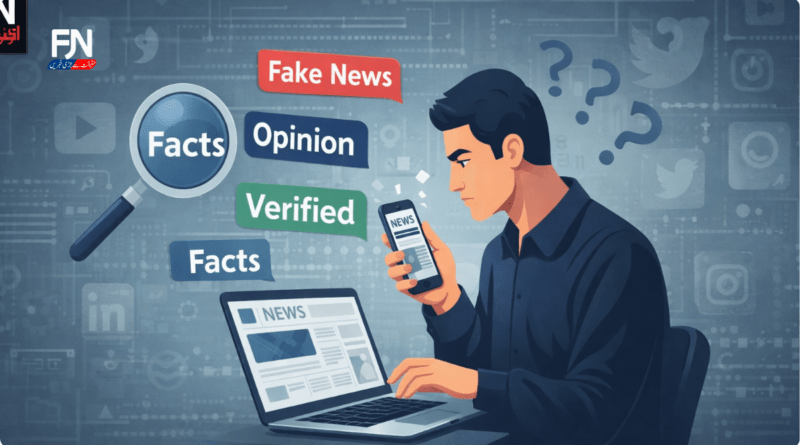 media literacy and critical thinking illustration analyzing digital news