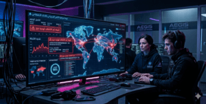 “What is AI security concept showing AI protecting digital systems from cyber threats”