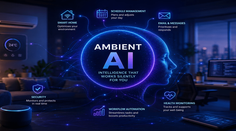“what is ambient ai technology working silently in smart homes and workplaces”