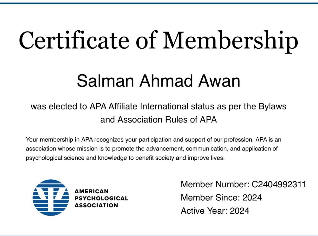 Salman Ahmad Awan, Pakistani psychologist and motivational speaker